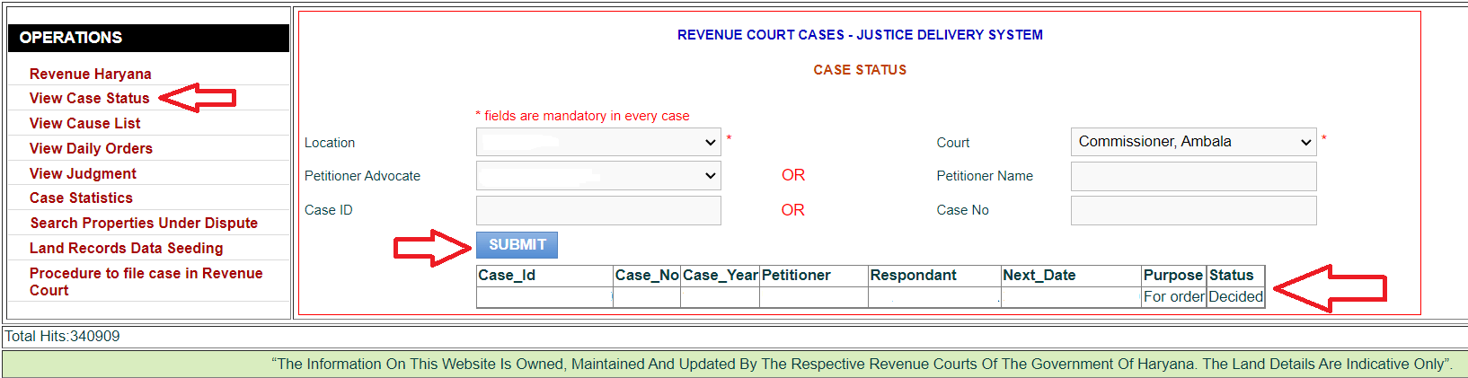 Jamabandi Haryana Revenue Case Status